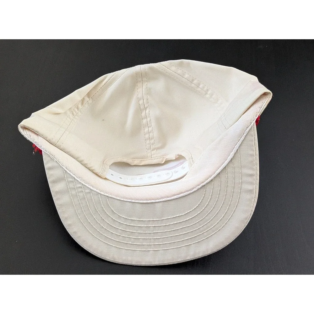 Vintage Red Wing Logo Snapback‎ Hat Cream Off White Swingster OSFM
